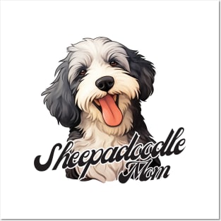 Sheepadoodle Mom T-Shirt - Dog Lover Gift, Pet Parent Apparel Posters and Art